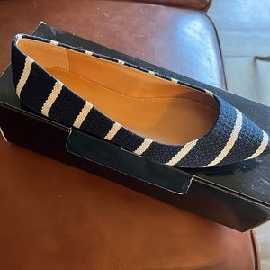 Brand New J Crew Textured Stripe Amelia Flats size 7